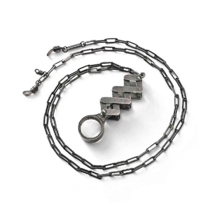 Rigards AT009 LOUPE复古银放大镜项链 + 眼镜链 一体