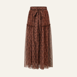 26春夏 EAST 盾花层次腰拼接半裙 THE INTO