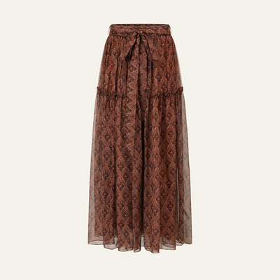 INTO THE EAST 26春夏 盾花层次腰拼接半裙