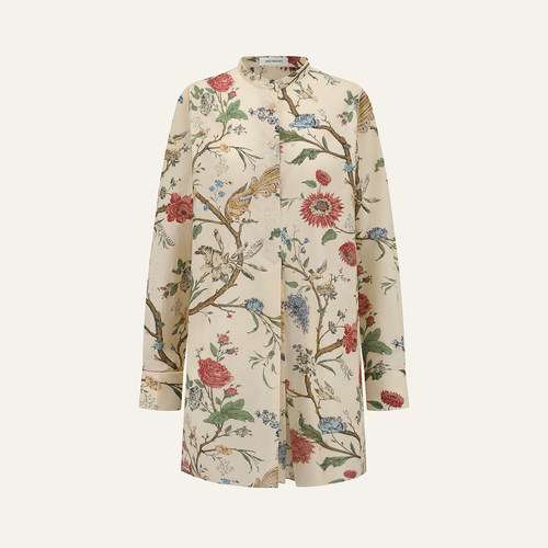 INTO THE EAST 26春夏 花鸟树圆领上衣衬衫