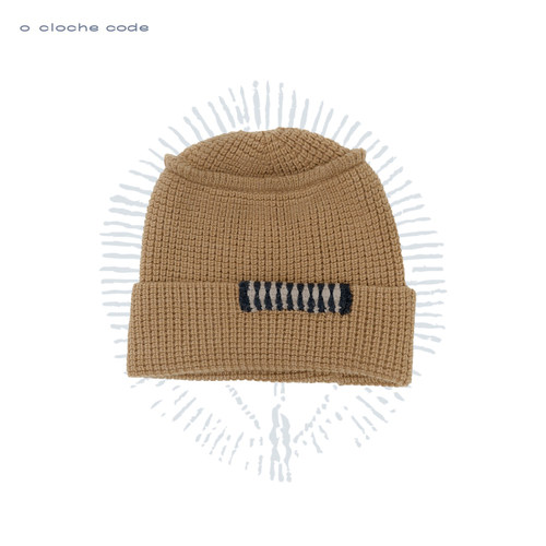 o cloche code 25秋冬 粗针翻边帽美利奴羊毛针织