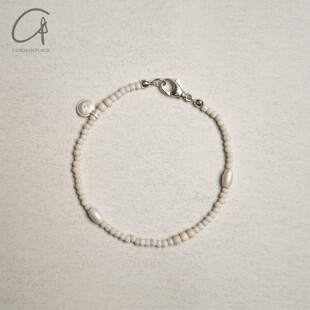 OLIO E ACETO 纯银白松石串珠手链 手作 commonplace