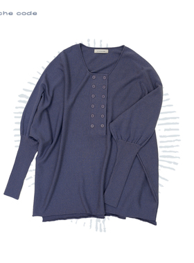 o cloche code 25秋冬 双排扣宽松卫衣100%美利奴羊毛针织