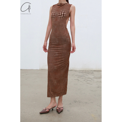 40%OFF MIAOU 露背格子连衣裙