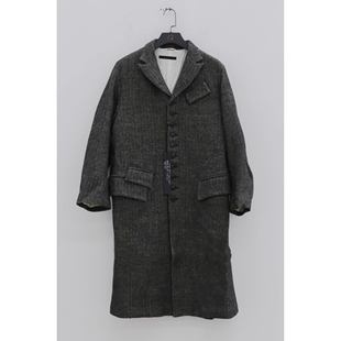 common 40%OFF 亚麻日本工匠 单排扣条纹羊毛外套 place KLASICA