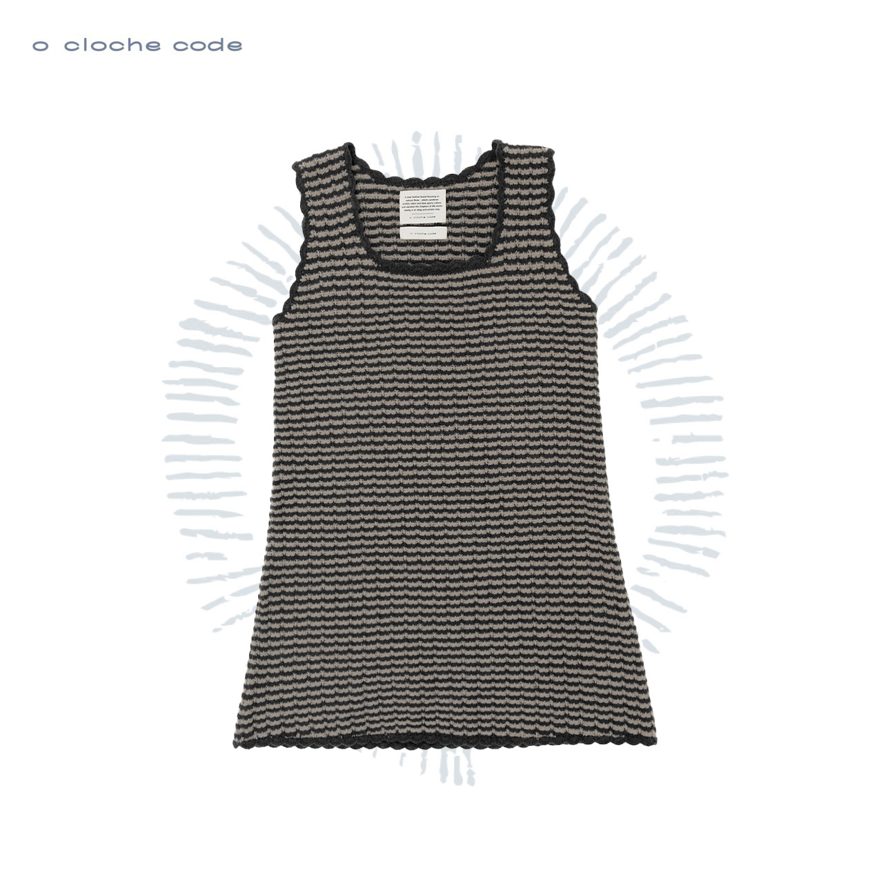 o cloche code 25秋冬 黑白织花背心裙美利奴羊毛针织