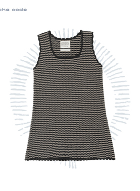 o cloche code 25秋冬 黑白织花背心裙美利奴羊毛针织