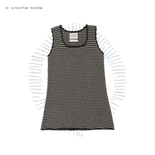 25秋冬 code 黑白织花背心裙美利奴羊毛针织 cloche