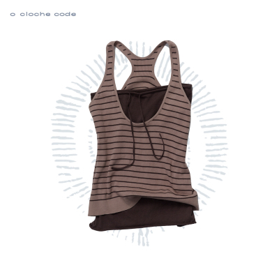o cloche code 26SS 条纹背心两件套
