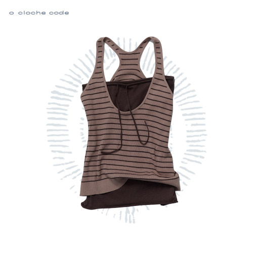 o cloche code 26SS 条纹背心两件套
