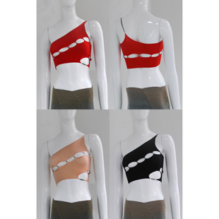 螺旋单肩吊带上衣背心系列 Zhou 40%OFF Rui