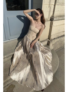 PengTai  真丝针织椰子太阳连衣裙