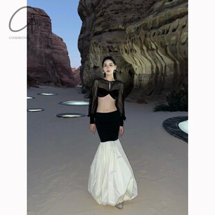 超长拼接半身裙 tai 40%OFF Peng