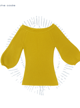 o cloche code 25秋冬 粗针灯笼袖毛衣美利奴羊毛针织