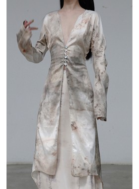 pengtai 染色缎面丝绸纽扣衬衫背心  commonplace买手店