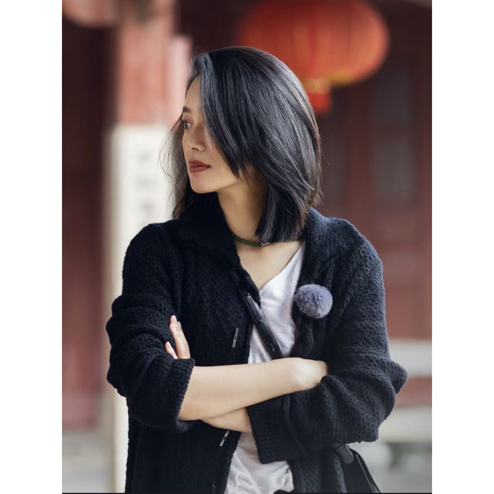 Daniel Andresen 羊绒纽扣针织衫 周韵 手工比利时