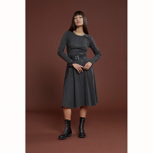 m.a+ Maurizio Amadei 八片式圆领长连衣裙