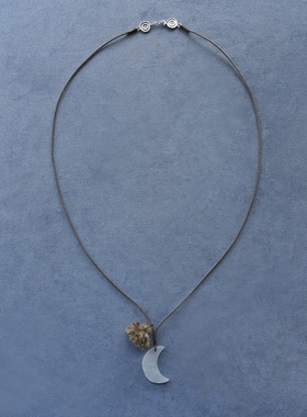 SALE E PEPE 圣诞节系列 白岫玉冰月编绳长项链