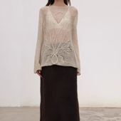 SWAYING 25秋冬 钩花羊驼毛亚麻上衣