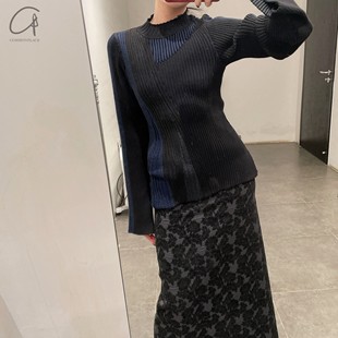 月亮图案罗纹针织套衫 kurogouchi 日本 mame 70%OFF