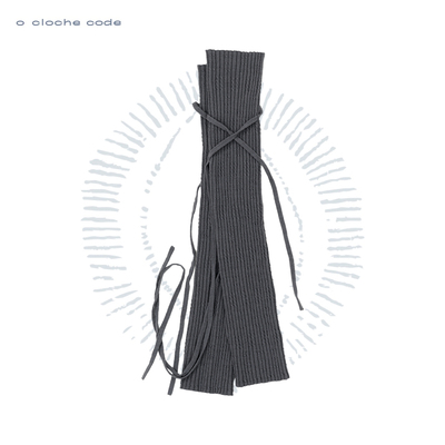 o cloche code 25秋冬 绞花系带半袖套美利奴羊毛针织