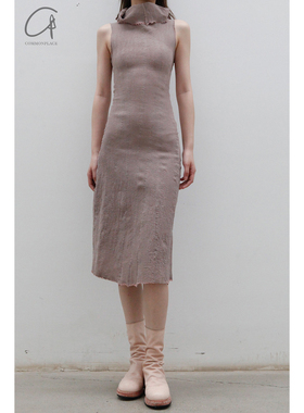 Marc Le Bihan 丝绸缩水拉伸高领连衣裙 21961系列 法国