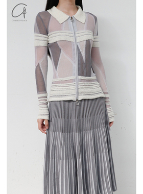 NAN KNITS  几何拼色薄外套系列