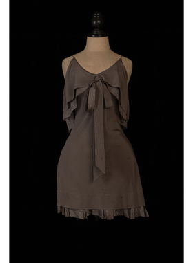 Mutedance 26春夏 花染收腰吊带蝴蝶结连衣裙