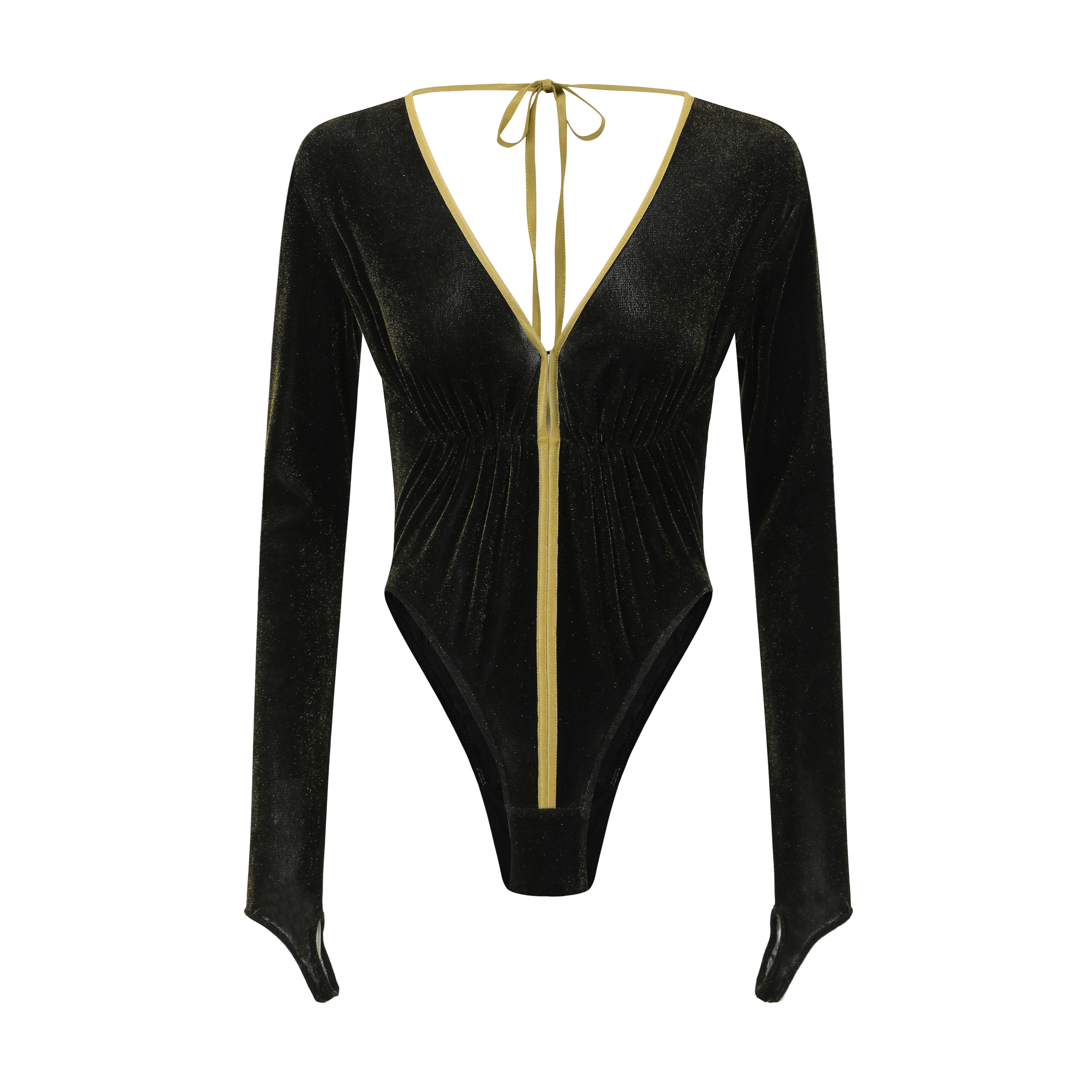 OUDE WAAG 26早春 弹力丝绒抽褶连体衣