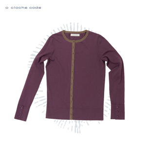 o cloche code 25秋冬 棉羊绒撞色开衫针织