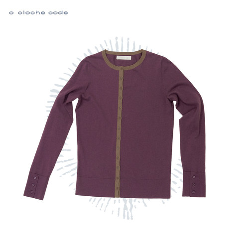 o cloche code 25秋冬 棉羊绒撞色开衫针织