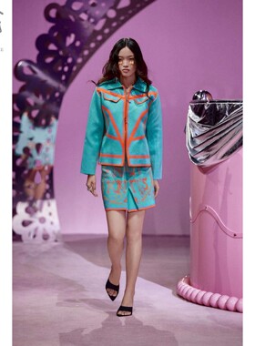 50%OFF NAN KNITS 渐变宝石提花短裙