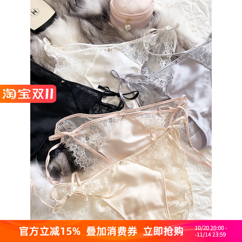 法式三角裤纯欲绑带蕾丝内裤