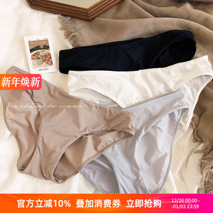 透气包臀 通勤底裤 bi入基础无痕牛奶丝低腰三角裤 舒适棉裆高叉内裤