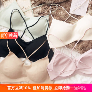 bi入美背露背透气无痕一片式 内衣抹胸无钢圈文胸奶罩聚拢收副乳