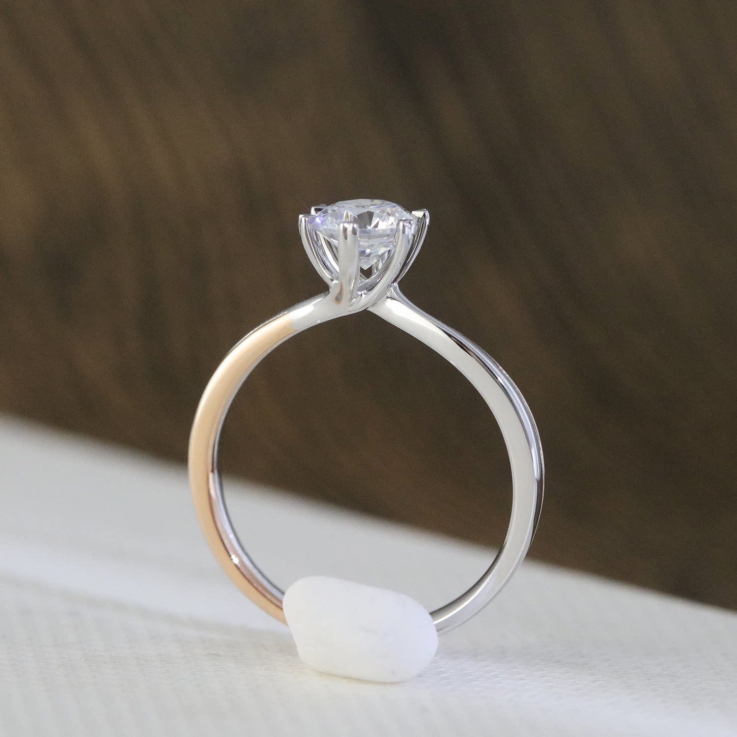 设极 首爱钻石 18k金/铂金 经典六爪钻戒定制【流光】