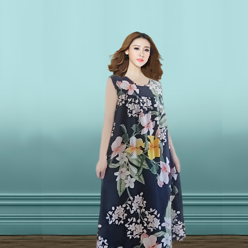 加肥加大码无袖睡裙女夏中老年妈妈宽松韩版纯棉绸孕妇胖MM睡衣薄