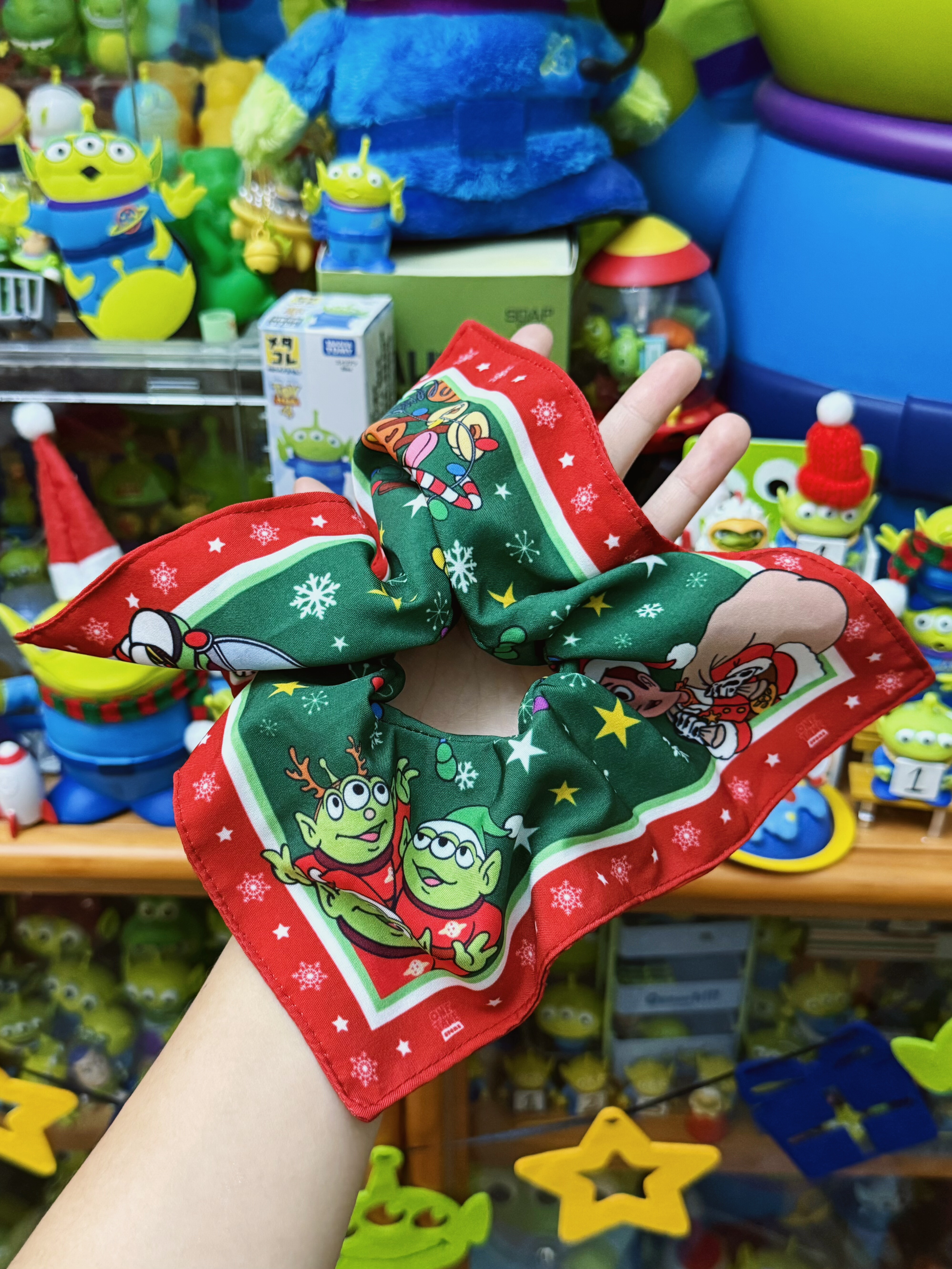 原创玩具总动员三眼仔胡迪巴斯光年方巾大肠发圈女头绳发饰圣诞礼