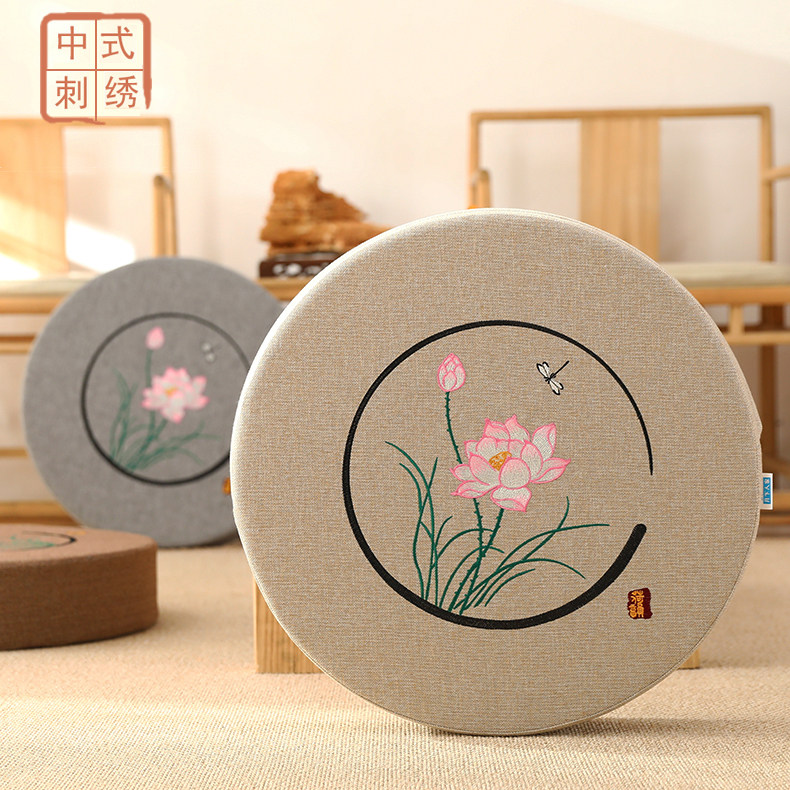 蒲团坐垫禅修打坐垫可拆洗拜佛垫飘窗垫炕垫高档刺绣（蜻蜓系列）