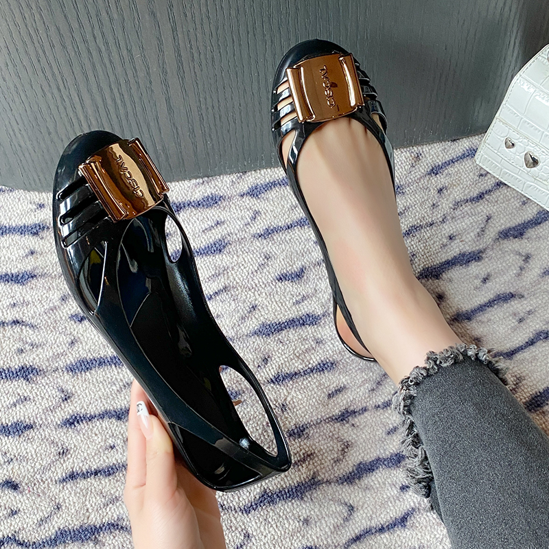 软面防水沙滩鞋雨鞋塑料pu凉鞋女