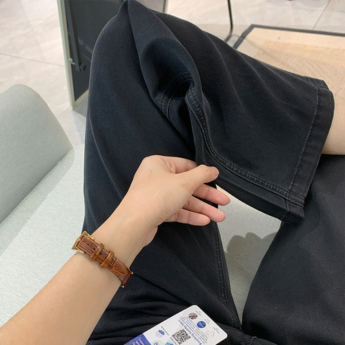 夏季冰感超薄高腰显瘦直筒牛仔裤