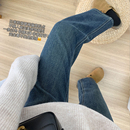女加厚小个子烟管裤 高弹显瘦直筒牛仔裤 软糯厚绒法棍裤 一条过冬