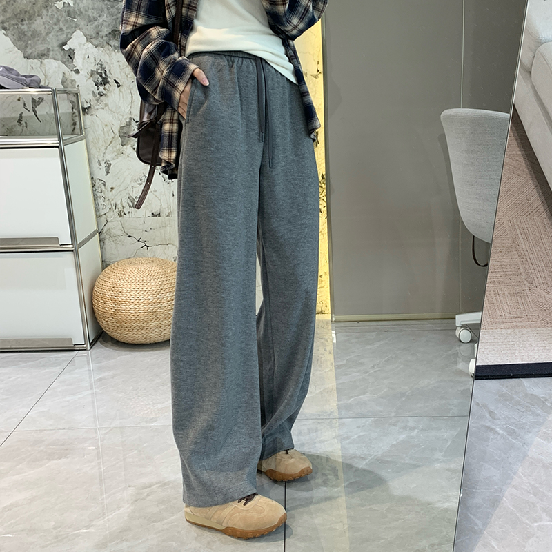 羊毛加绒弯刀休闲裤女秋冬松弛感