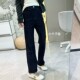 双版 加厚长裤 本巨显瘦四面弹水洗牛仔裤 女秋冬加绒高腰宽松直筒裤