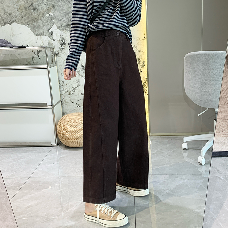 日杂风双侧立体裁微弧纯棉休闲裤