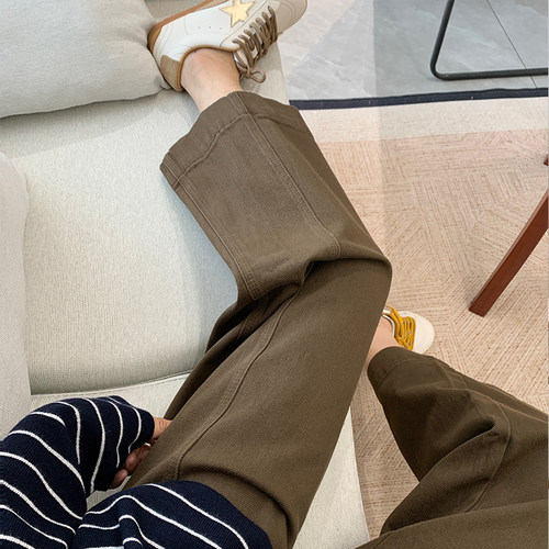 四面弹美拉德直筒牛仔裤女