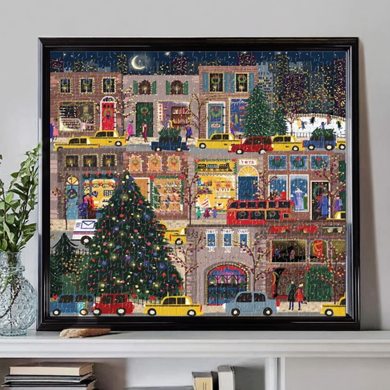 方形塑料铝合金冬灯圣诞拼图框