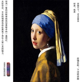 梵高油画拼图1000片带边框7050挂墙珍珠耳环的少女男女孩生日礼物
