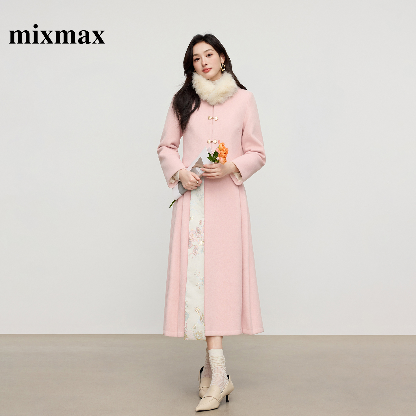 MIXMAX/美姿宝莲新中式国风复古套装裙2025年冬季新款气质时尚