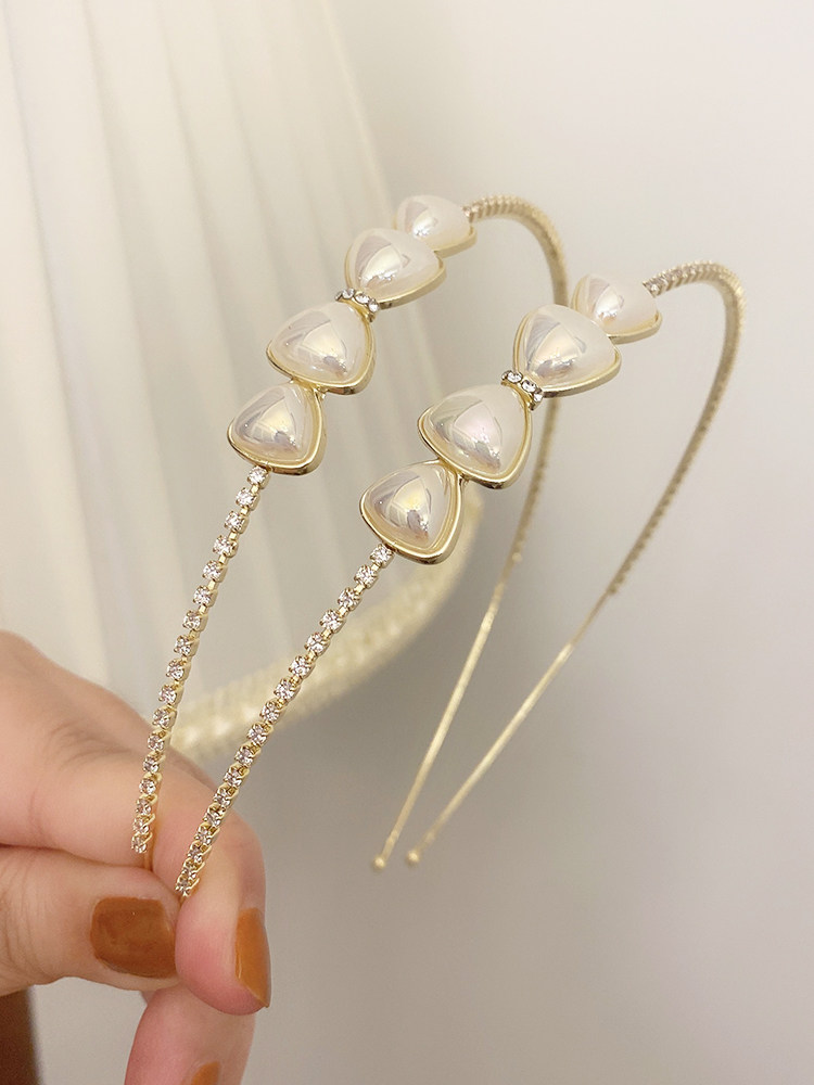 网红仙女幻彩珍珠领结发箍